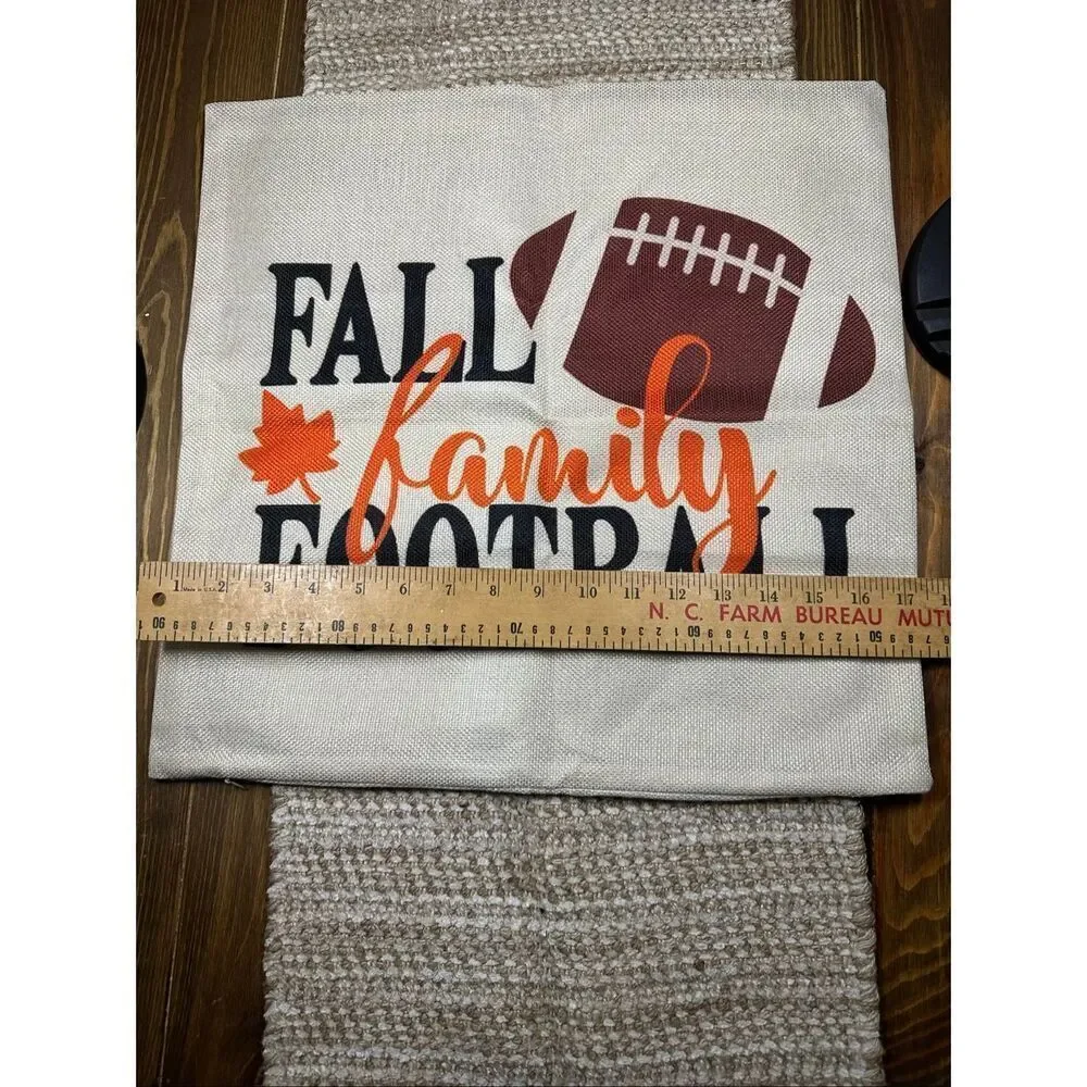 Football Autumn fall throw pillow case cover 17 x 17 New